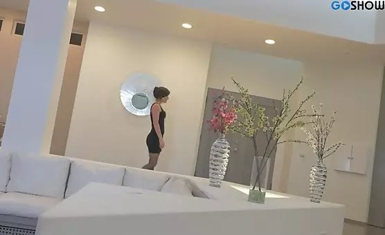 Luxurious brunette seduces in lingerie and pleasures herself passionately